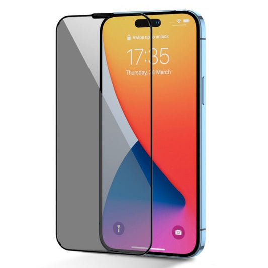 For iPhone 14 Pro JOYROOM 2.5D Screen Printing Full Screen Black Edge Privacy Tempered Glass Film by JOYROOM