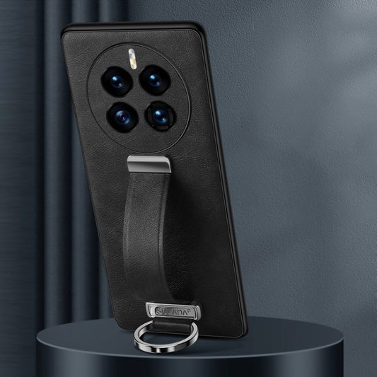 For Huawei Mate 50 SULADA Cool Series PC + Leather Texture Skin Feel Shockproof Phone Case(Black) by SULADA