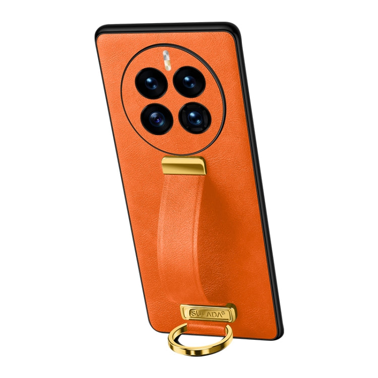 For Huawei Mate 50 SULADA Cool Series PC + Leather Texture Skin Feel Shockproof Phone Case(Orange) by SULADA