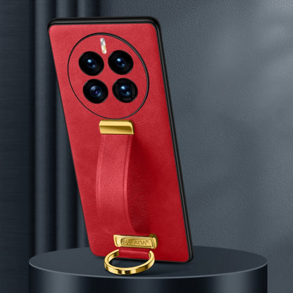 For Huawei Mate 50 SULADA Cool Series PC + Leather Texture Skin Feel Shockproof Phone Case(Red) by SULADA