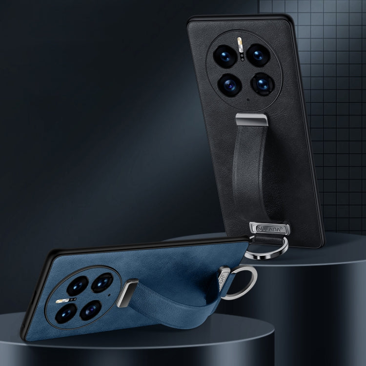 For Huawei Mate 50 SULADA Cool Series PC + Leather Texture Skin Feel Shockproof Phone Case(Blue) by SULADA