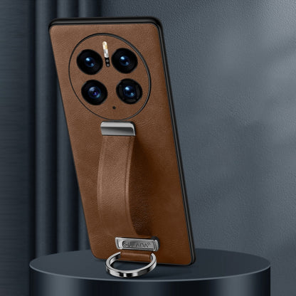 For Huawei Mate 50 Pro SULADA Cool Series PC + Leather Texture Skin Feel Shockproof Phone Case(Brown) by SULADA