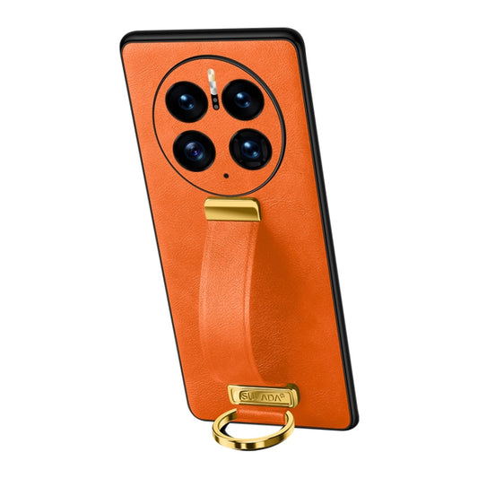 For Huawei Mate 50 Pro SULADA Cool Series PC + Leather Texture Skin Feel Shockproof Phone Case(Orange) by SULADA