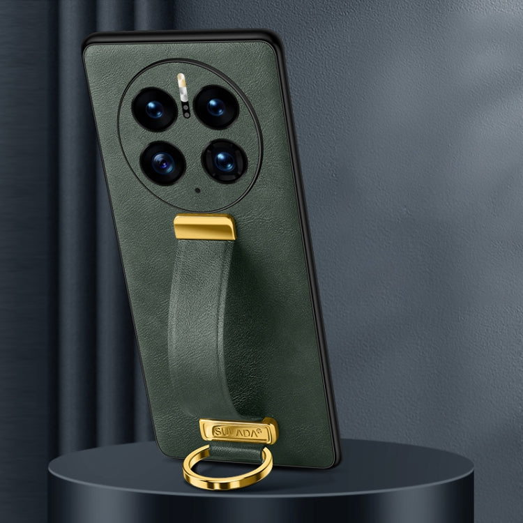 For Huawei Mate 50 Pro SULADA Cool Series PC + Leather Texture Skin Feel Shockproof Phone Case(Green) by SULADA