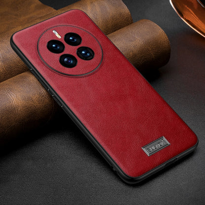 For Huawei Mate 50 SULADA Shockproof TPU + Handmade Leather Protective Phone Case(Red) by SULADA