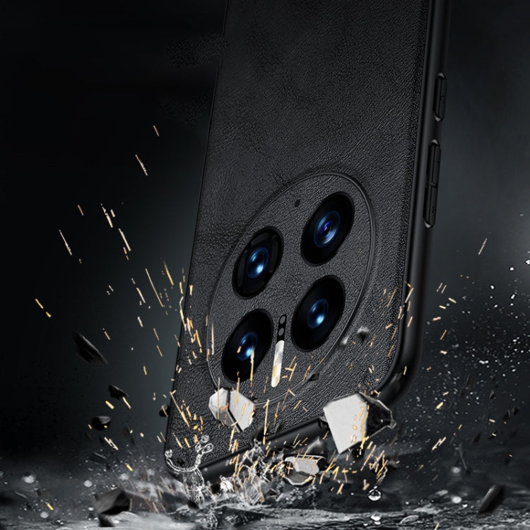 For Huawei Mate 50 Pro SULADA Shockproof TPU + Handmade Leather Protective Phone Case(Black) by SULADA
