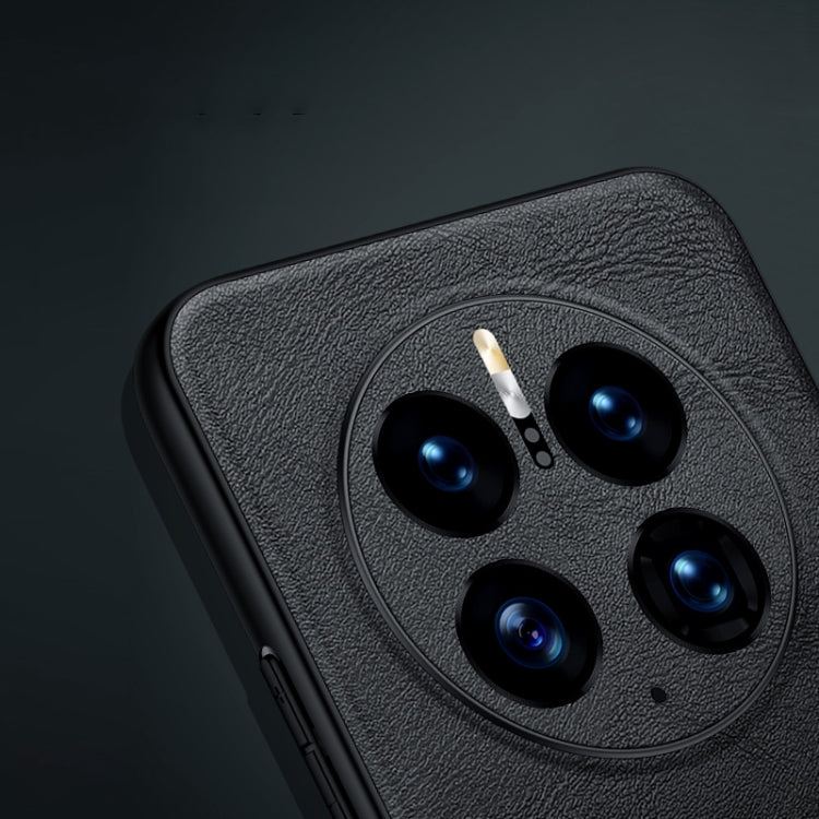 For Huawei Mate 50 Pro SULADA Shockproof TPU + Handmade Leather Protective Phone Case(Black) by SULADA