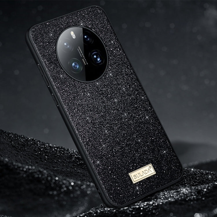 For Huawei Mate 50 SULADA Shockproof TPU + Handmade Leather Phone Case(Black) by SULADA