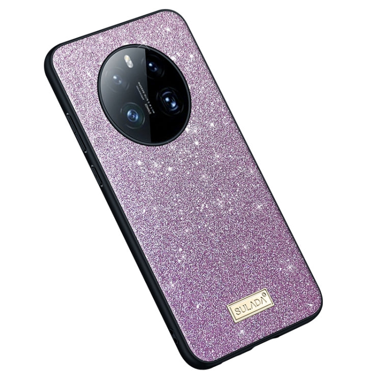 For Huawei Mate 50 SULADA Shockproof TPU + Handmade Leather Phone Case(Purple) by SULADA