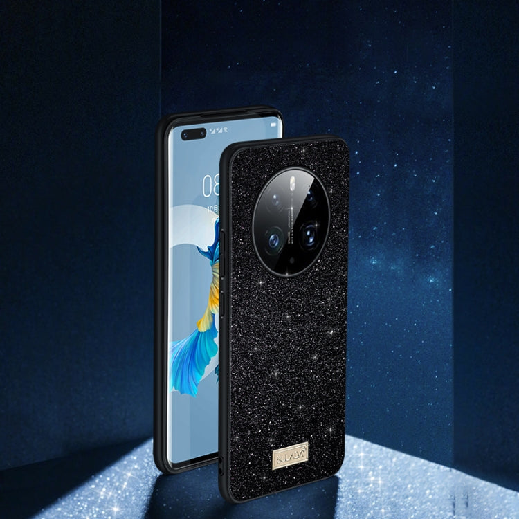 For Huawei Mate 50 Pro SULADA Shockproof TPU + Handmade Leather Phone Case(Purple) by SULADA