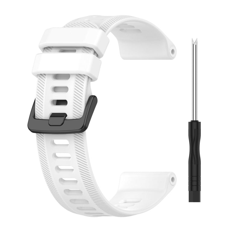 For Garmin Forerunner 955 22mm Silicone Twill Watch Band(White) by bashfashion