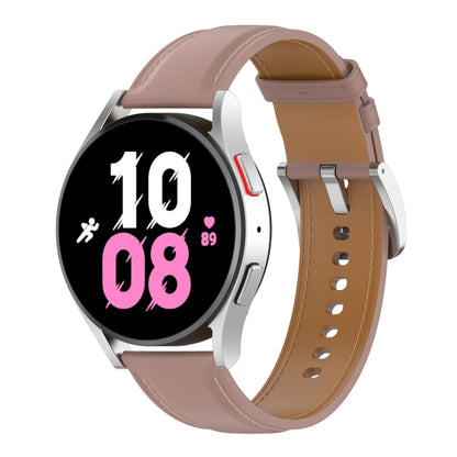 For Samsung Galaxy Watch 5 Pro 45mm Premium Leather Watch Band(Dark Pink) by bashfashion