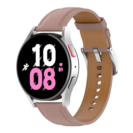 For Samsung Galaxy Watch 5 Pro 45mm Premium Leather Watch Band(Dark Pink) by bashfashion