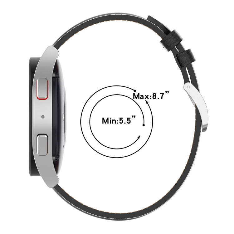 For Samsung Galaxy Watch 5 Pro 45mm Premium Leather Watch Band(Bight Brown) by bashfashion