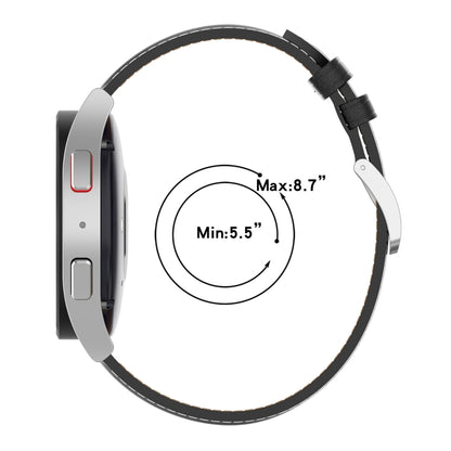 For Samsung Galaxy Watch 5 Pro 45mm Premium Leather Watch Band(Bight Brown) by bashfashion