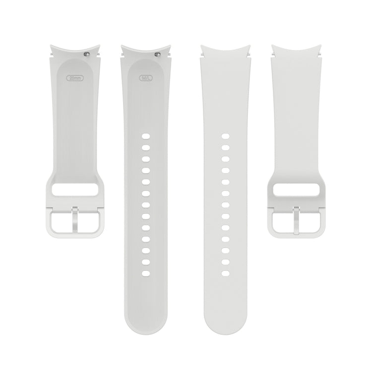 For Samsung Galaxy Watch 5 40mm Official Silicone Watch Band, Size:L(Silver Grey) by bashfashion