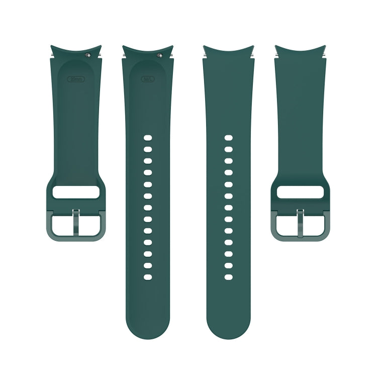 For Samsung Galaxy Watch 5 40mm Official Silicone Watch Band, Size:L(Dark Green) by bashfashion