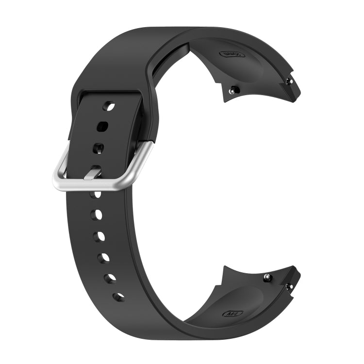 For Samsung Galaxy Watch Series Official Silicone Silver Round Buckle Watch Band(Black) by bashfashion