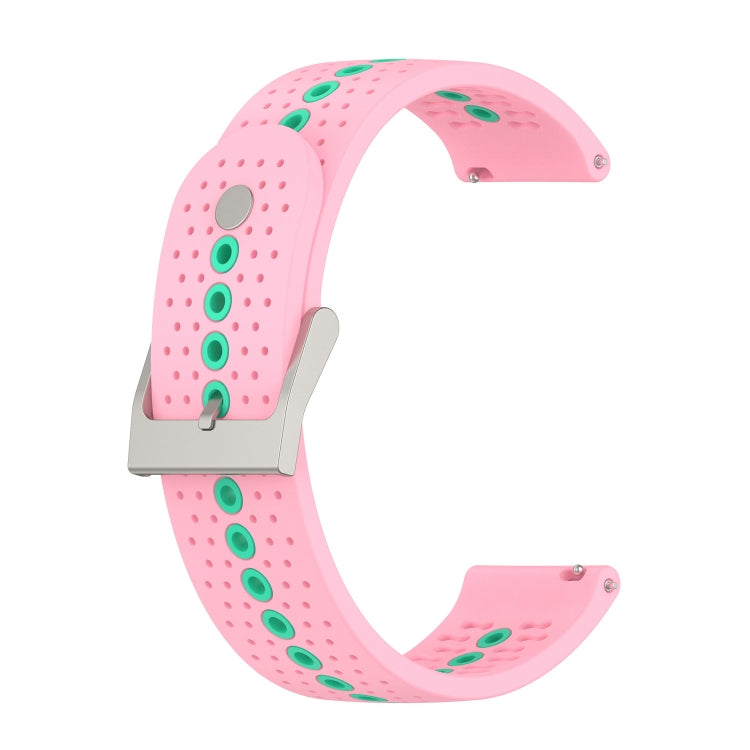 For Samsung Galaxy Watch 5 Pro 45mm 20mm Colorful Hole Silicone Watch Band(Pink) by bashfashion