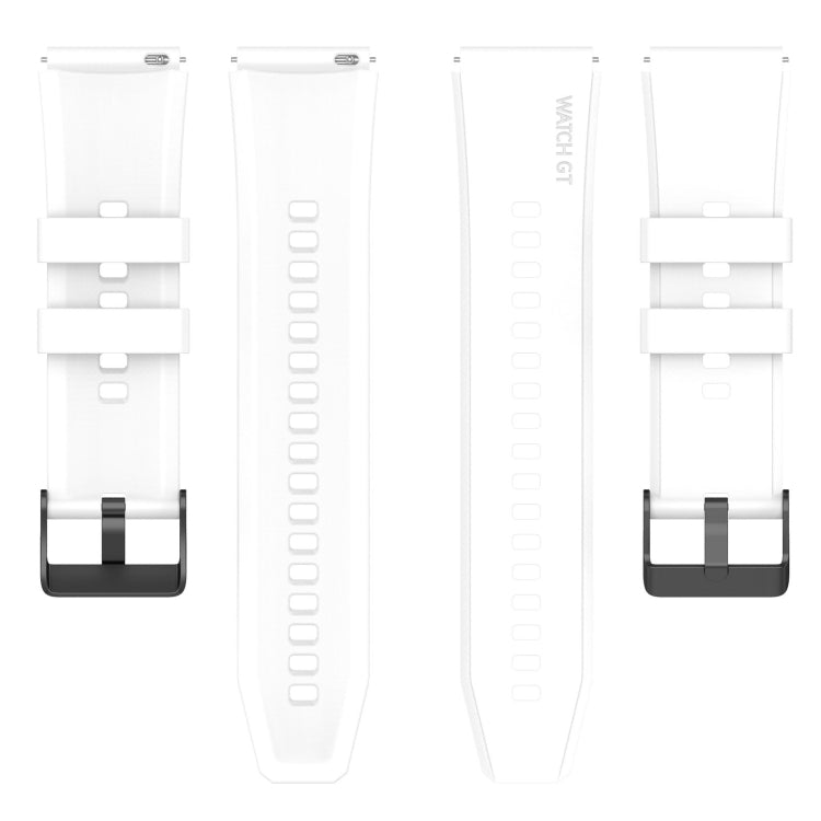 For Samsung Galaxy Watch 5 44mm 20mm Black Buckle Step Silicone Watch Band(White) by bashfashion