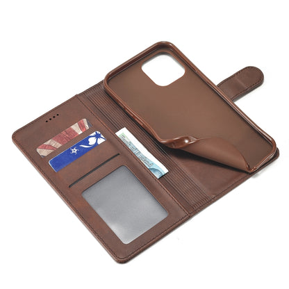 For iPhone 14 LC.IMEEKE Calf Texture Horizontal Flip Leather Case (Brown) by LC.IMEEKE
