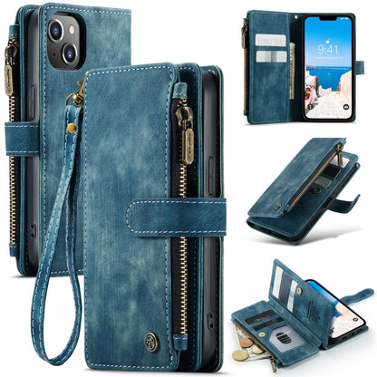 For iPhone 14 CaseMe C30 Multifunctional Phone Leather Case (Blue) by CaseMe