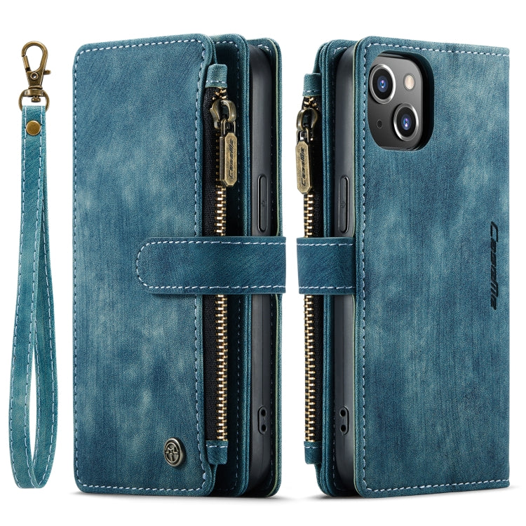 For iPhone 14 CaseMe C30 Multifunctional Phone Leather Case (Blue) by CaseMe