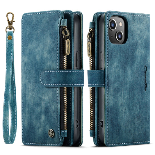 For iPhone 14 CaseMe C30 Multifunctional Phone Leather Case (Blue) by CaseMe