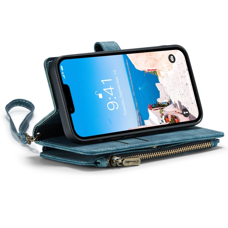 For iPhone 14 CaseMe C30 Multifunctional Phone Leather Case (Blue) by CaseMe