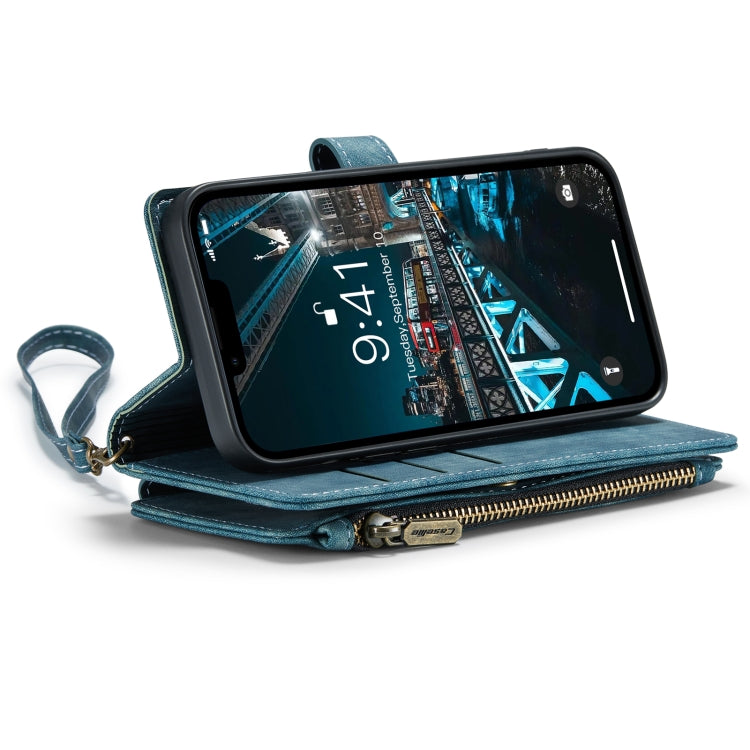 For iPhone 14 Plus CaseMe C30 Multifunctional Phone Leather Case (Blue) by CaseMe
