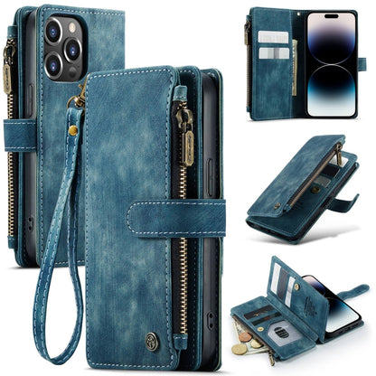 For iPhone 14 Pro Max CaseMe C30 Multifunctional Phone Leather Case (Blue) by CaseMe