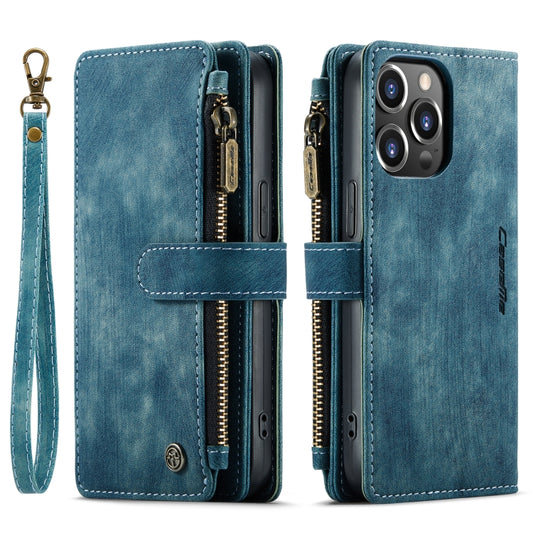 For iPhone 14 Pro Max CaseMe C30 Multifunctional Phone Leather Case (Blue) by CaseMe