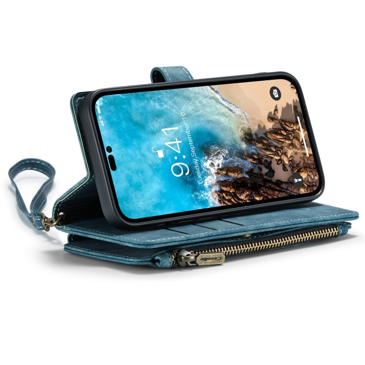For iPhone 14 Pro Max CaseMe C30 Multifunctional Phone Leather Case (Blue) by CaseMe
