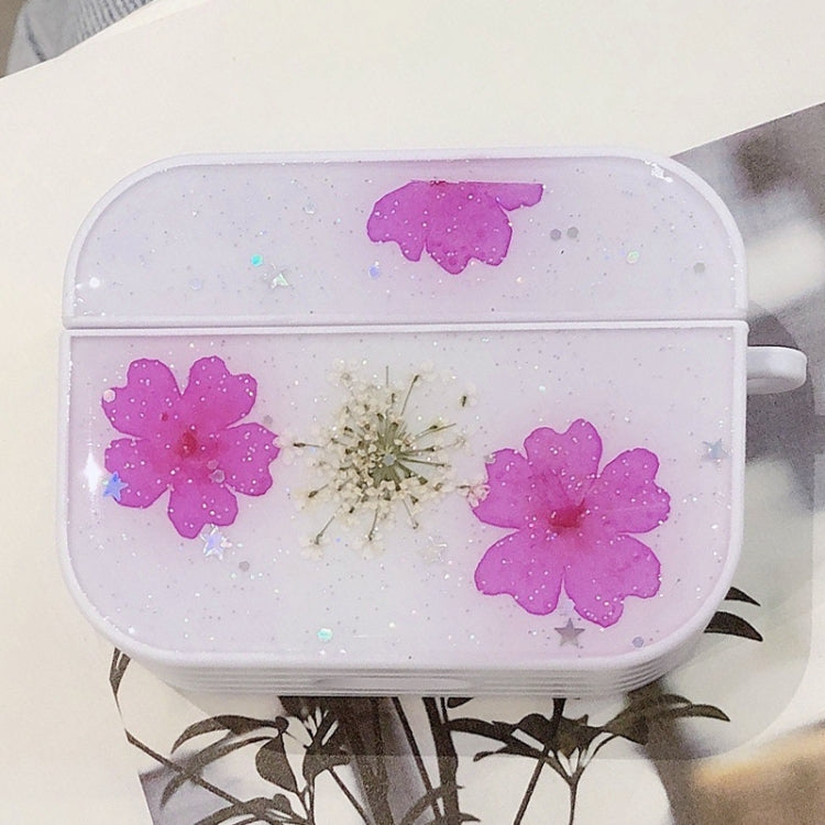 For AirPods Pro Beautiful Ladies Flowers Pattern Wireless Earphone Protective Case(Rose Red) by bashfashion