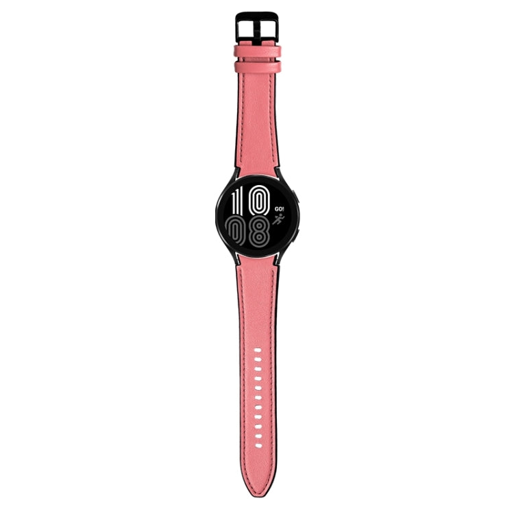 For Samsung Galaxy Watch5 Pro 45mm/5 44mm/5 40mm Silicone + Leather Black Buckle Watch Band(Pink) by bashfashion