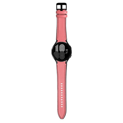For Samsung Galaxy Watch5 Pro 45mm/5 44mm/5 40mm Silicone + Leather Black Buckle Watch Band(Pink) by bashfashion