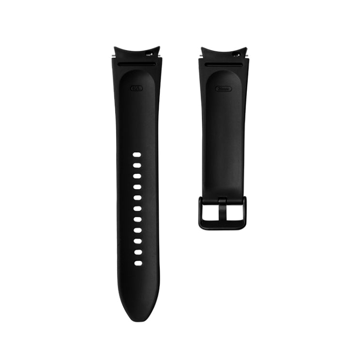 For Samsung Galaxy Watch5 Pro 45mm/5 44mm/5 40mm Silicone + Leather Black Buckle Watch Band(Black) by bashfashion