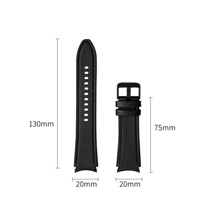 For Samsung Galaxy Watch5 Pro 45mm/5 44mm/5 40mm Silicone + Leather Black Buckle Watch Band(Black) by bashfashion