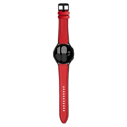 For Samsung Galaxy Watch5 Pro 45mm/5 44mm/5 40mm Silicone + Leather Black Buckle Watch Band(Red) by bashfashion