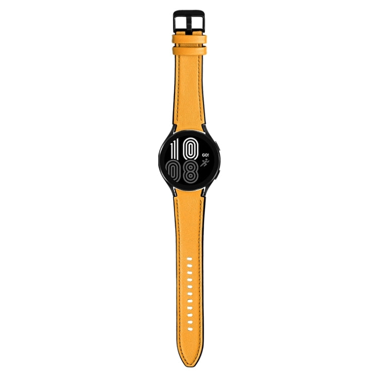 For Samsung Galaxy Watch5 Pro 45mm/5 44mm/5 40mm Silicone + Leather Black Buckle Watch Band(Yellow) by bashfashion
