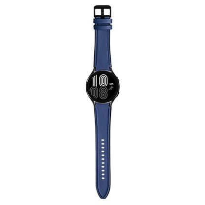 For Samsung Galaxy Watch5 Pro 45mm/5 44mm/5 40mm Silicone + Leather Black Buckle Watch Band(Blue) by bashfashion