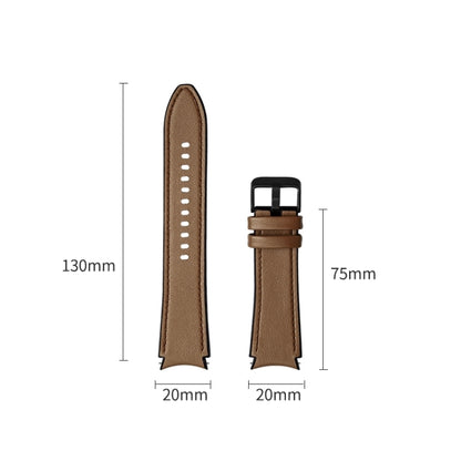 For Samsung Galaxy Watch5 Pro 45mm/5 44mm/5 40mm Silicone + Leather Black Buckle Watch Band(Brown) by bashfashion