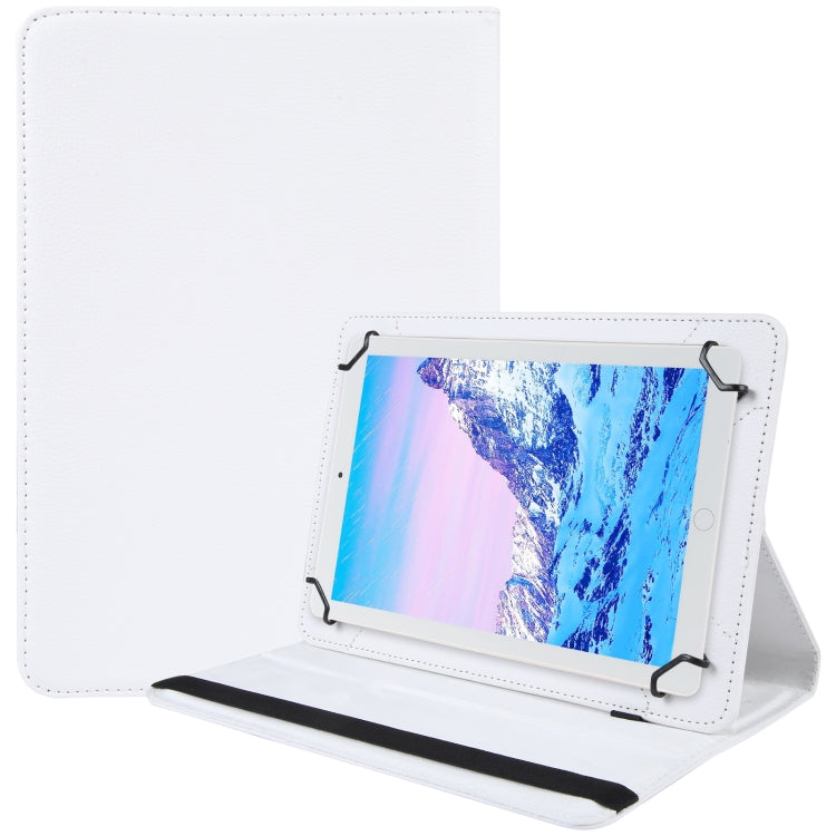 For 8 inch Tablet 360 Degree Rotation Litchi Texture Flip Leather Tablet Case(White) by bashfashion