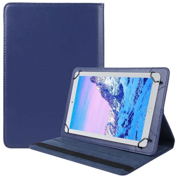 For 10 inch Tablet 360 Degree Rotation Litchi Texture Flip Leather Tablet Case(Blue) by bashfashion