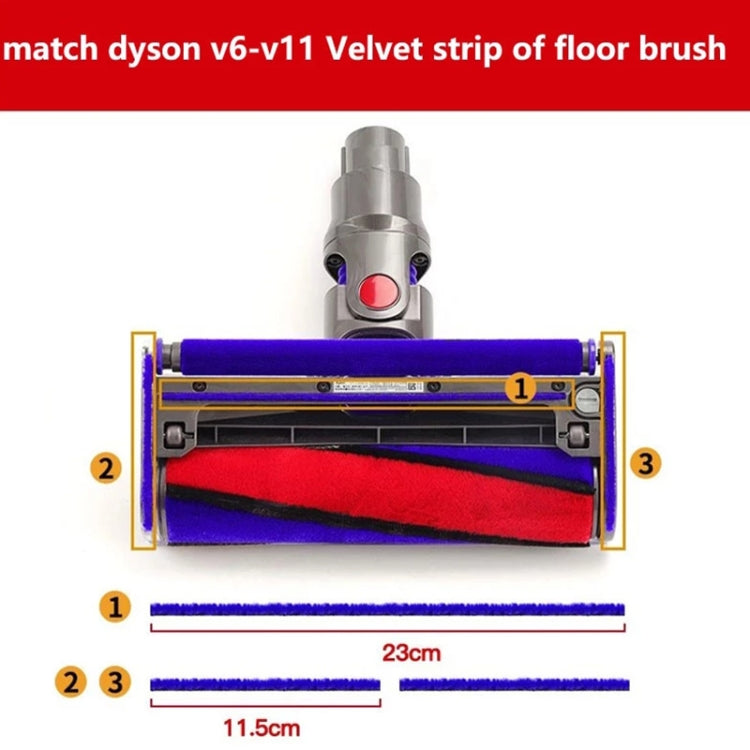3 in 1 Velvet Strip Hose Soft Velvet Floor Brush Hose Strips For Dyson V7 / V8 / V10 / V11 by bashfashion