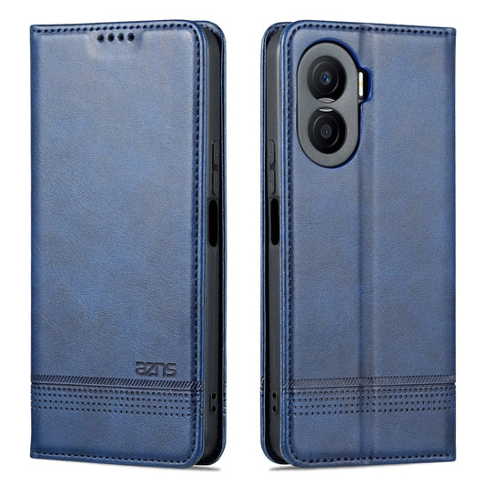 For Honor X40i AZNS Magnetic Calf Texture Flip Leather Phone Case(Dark Blue) by AZNS