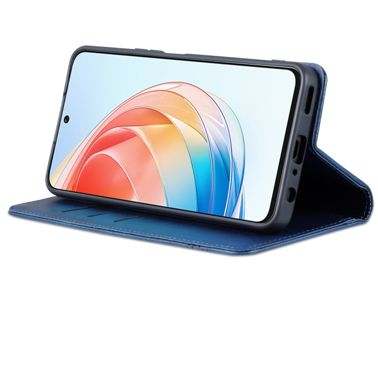 For Honor X40i AZNS Magnetic Calf Texture Flip Leather Phone Case(Dark Blue) by AZNS