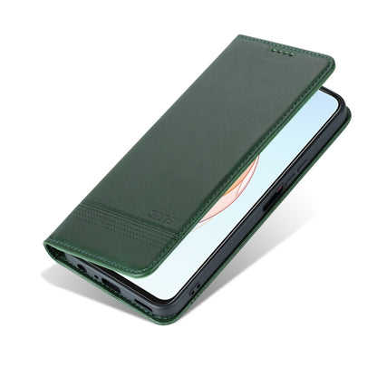 For Honor X40i AZNS Magnetic Calf Texture Flip Leather Phone Case(Dark Green) by AZNS