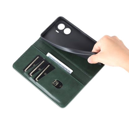 For Honor X40i AZNS Magnetic Calf Texture Flip Leather Phone Case(Dark Green) by AZNS