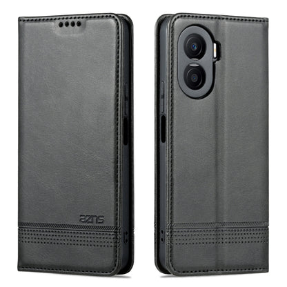 For Honor X40i AZNS Magnetic Calf Texture Flip Leather Phone Case(Black) by AZNS